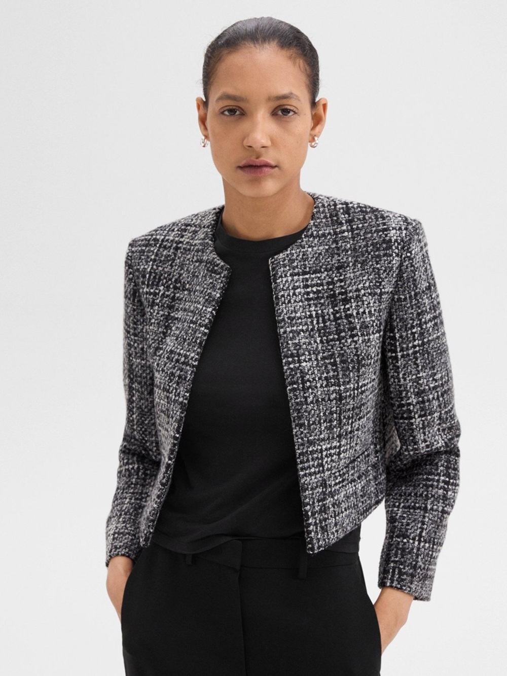 Theory Milage Tweed Cropped Jacket